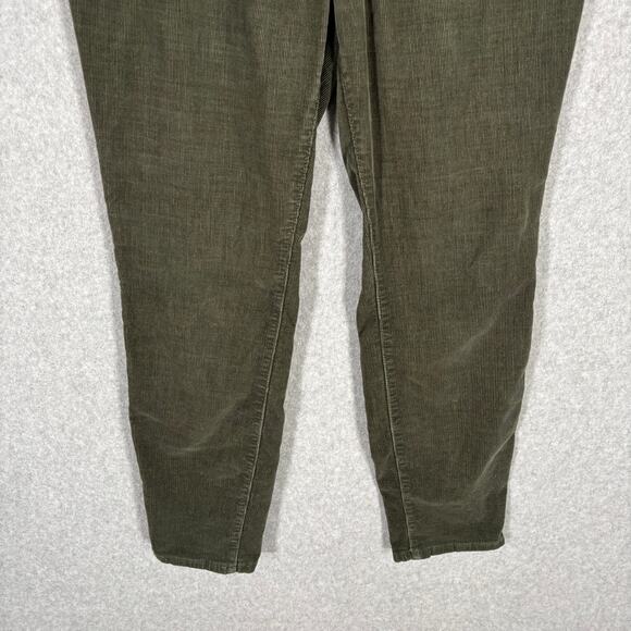 LOFT Corduroy Pants 10 Cotton. Modal Stretch Ankle Army Olive Academia Career - Picture 3 of 10